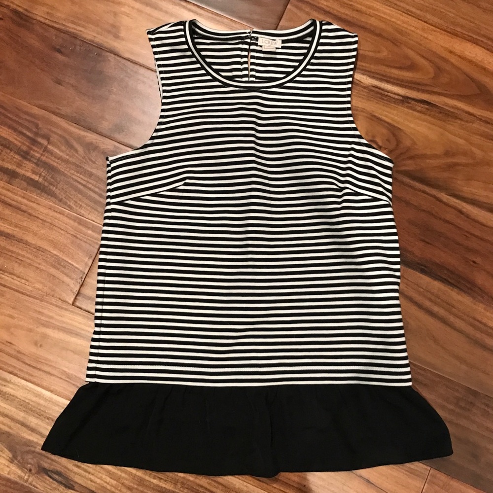Ruffle Hem Striped Shirt